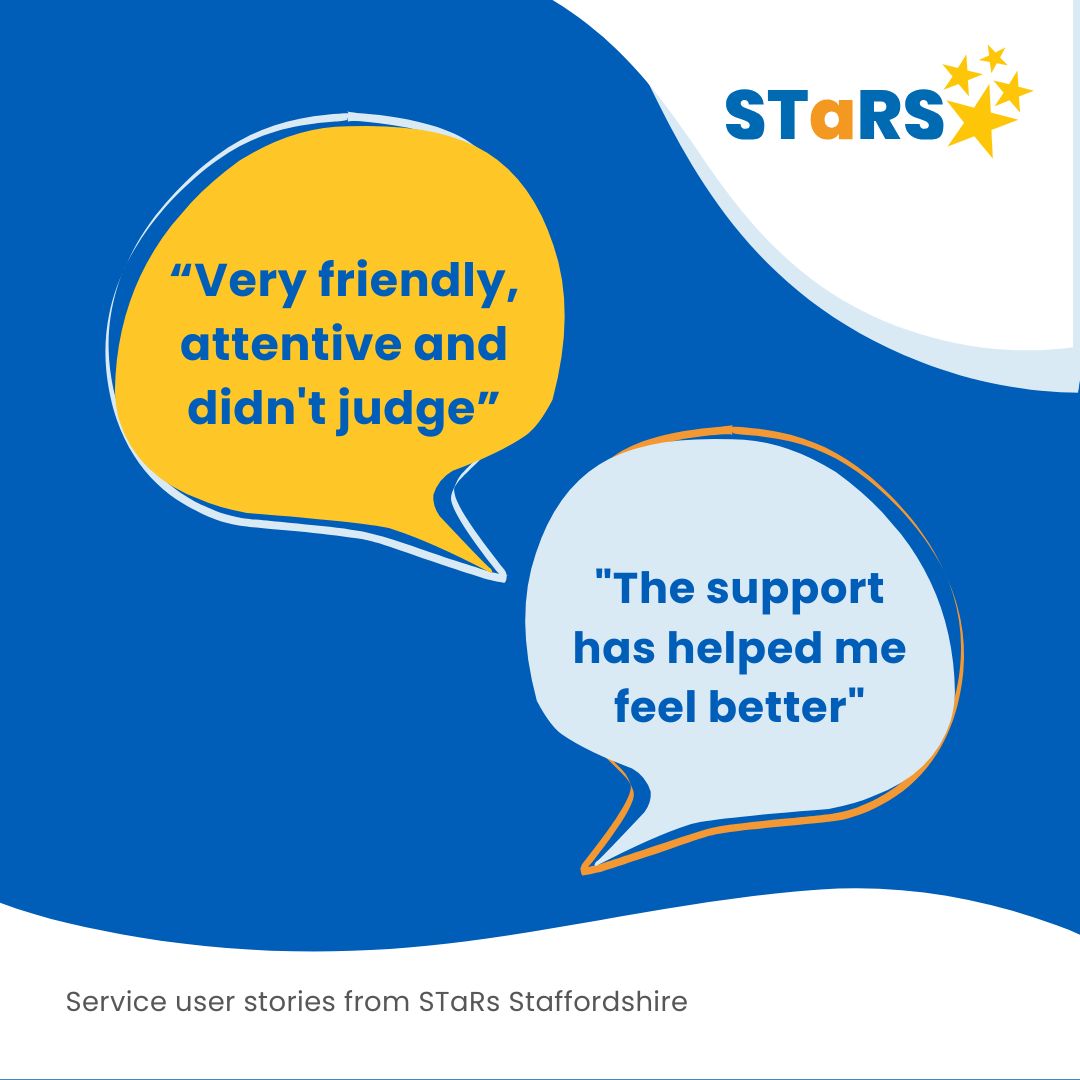STaRS -Staffordshire Treatment and Recovery System (@staffs_tars) on Twitter photo We're always grateful to hear how our services have impacted the people who access them. We have received some wonderful feedback lately.
💬 “Very friendly, attentive and didn't judge” and "The support has helped me feel better".
Read more experiences on <a href="/careopinion/">Care Opinion</a> We're always grateful to hear how our services have impacted the people who access them. We have received some wonderful feedback lately.
💬 “Very friendly, attentive and didn't judge” and "The support has helped me feel better".
Read more experiences on <a href="/careopinion/">Care Opinion</a>