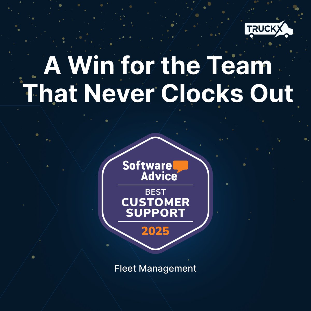 truckXinc's tweet photo. Proud to be named Best Customer Support 2025 by Software Advice. Big thanks to our 24/7 multilingual team and our customers for the trust!
#TruckX #FleetManagement #OwnerOperator #MultilingualSupport #BestCustomerSupport #SoftwareAdviceAward https://t.co/q8vUNMwPP8
