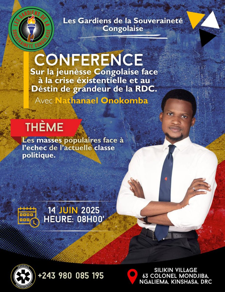 Nathanael Onokomba (@onokombao157) on Twitter photo #RDC: nous sommes les premières victimes du système politique actuelle et de l’impérialisme.
Aucune génération n’a été libérée par un leader d’une autre génération, il est temps que la jeunesse se lève!
Merci à <a href="/fortifiLushima5/">Fortifi Lushima</a> de m’avoir associé à ce programme.
Le 14 les #RDC: nous sommes les premières victimes du système politique actuelle et de l’impérialisme.
Aucune génération n’a été libérée par un leader d’une autre génération, il est temps que la jeunesse se lève!
Merci à <a href="/fortifiLushima5/">Fortifi Lushima</a> de m’avoir associé à ce programme.
Le 14 les
