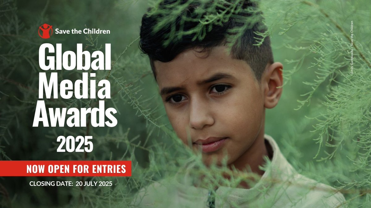 Save_GlobalNews's tweet image. Entries are open for Save the Children's
Global Media Awards 2025.
The award is open to professional journalists from around the world, inviting those whose storytelling has played a pivotal role in exposing child right issues.
Enter by 20 July➡️savemediaawards.com