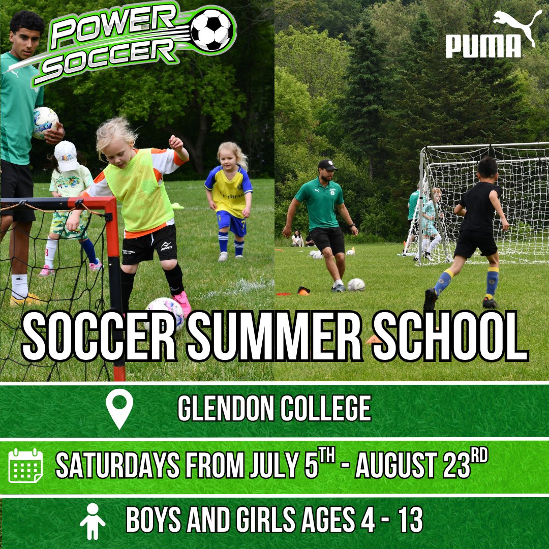 Power Soccer Summer School is back this July at Glendon College on Saturdays ⚽️☀️

Register today to and join us for a summer full of soccer fun!

Register today at powersoccer.ca/search/school/…