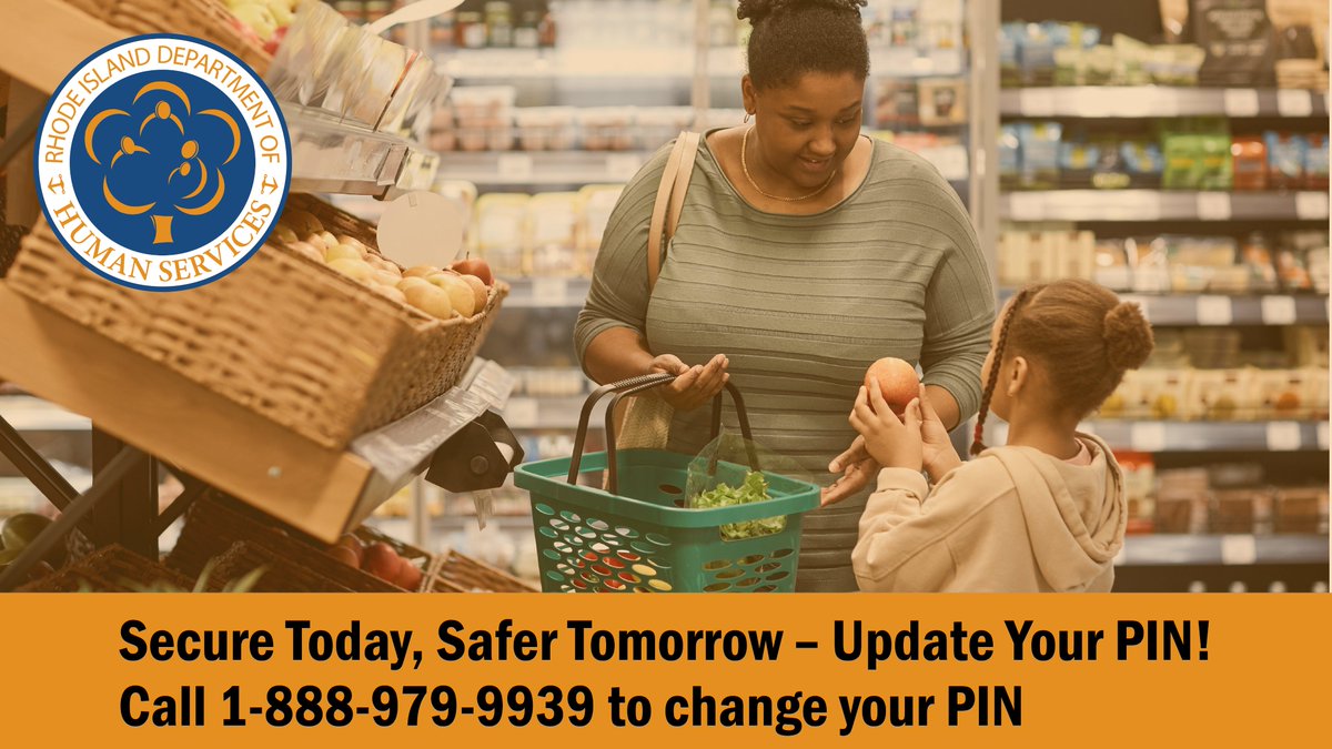 RIHumanServices's tweet image. Secure Today, Safer Tomorrow! Protect your benefits from fraud by updating your EBT PIN. Do it three days before or after each benefit issuance. It’s quick, easy, & gives you peace of mind. Call ebtEDGE today at 1-888-979-9939. For more info visit: dhs.ri.gov/media/4271/dow…