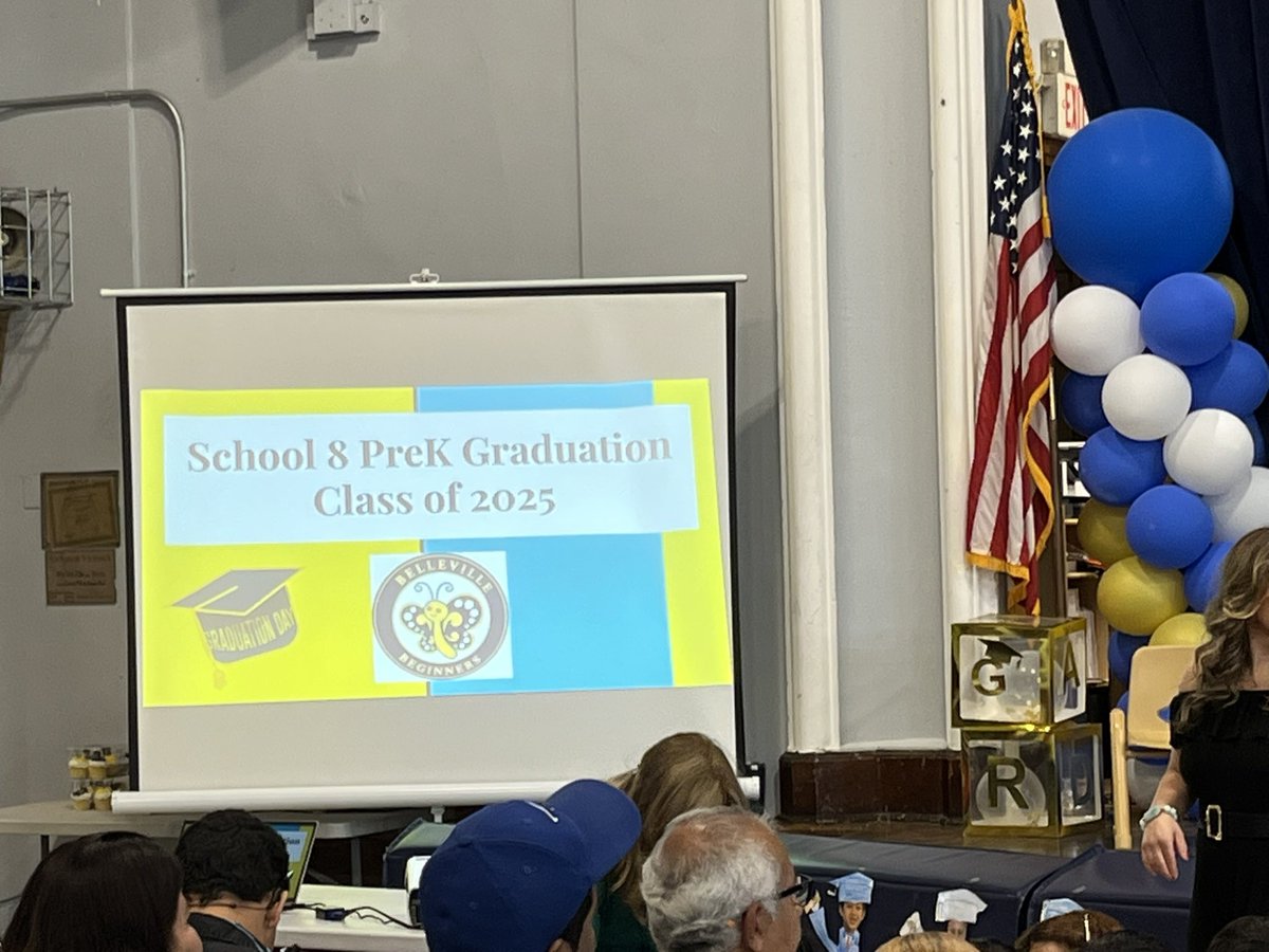 Smiles all around at the PreK Moving Up ceremony at School 8 today! The vibe was electric ! Congrats to all of our students moving on to Kindergarten next year ! 👩🏽‍🎓🎓🧑🏻‍🎓🎓👨🏿‍🎓🎓#bellevillebeginners
