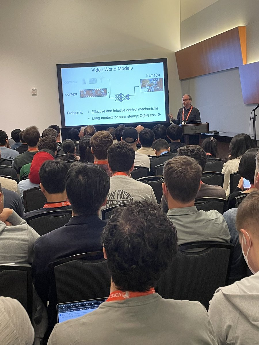 Learning about world models with <a href="/GordonWetzstein/">Gordon Wetzstein</a> at the ScanNet++ workshop <a href="/CVPR/">#CVPR2025</a>!