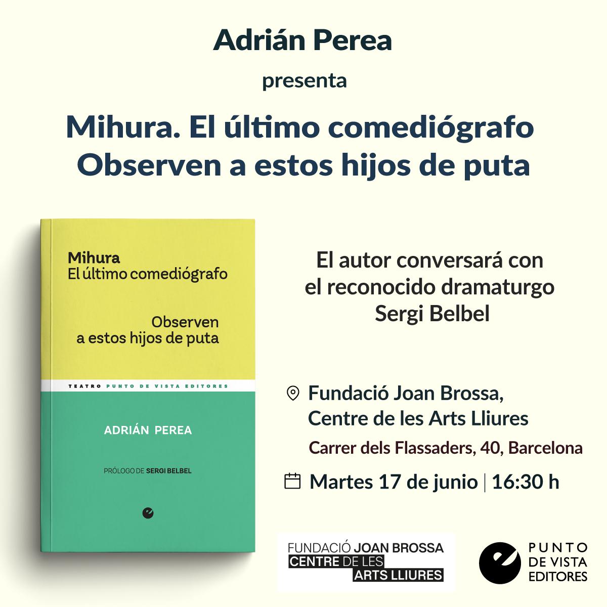 Dúo Fàcil (@duofacil) on Twitter photo Observin com el fill de puta de <a href="/PereaAdrian/">Adrián Perea</a> presenta el text d'Observin aquests fills de puta a la <a href="/fundaciobrossa/">Fundació Joan Brossa - Centre de les Arts Lliures</a> el dimarts 17 de juny Observin com el fill de puta de <a href="/PereaAdrian/">Adrián Perea</a> presenta el text d'Observin aquests fills de puta a la <a href="/fundaciobrossa/">Fundació Joan Brossa - Centre de les Arts Lliures</a> el dimarts 17 de juny