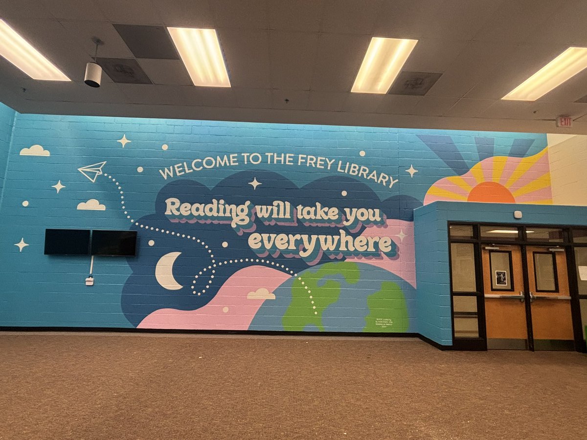 Frey Elementary (@freyelementary) on Twitter photo We LOVE our new mural in our Learning Commons at Frey! 🎨💙A huge THANK YOU to the incredibly talented Alison Hamil for bringing this vision to life! Your hard work and creativity have brightened our space for our staff and students! 🙌 <a href="/lbailey801/">Laura Fiedler</a> We LOVE our new mural in our Learning Commons at Frey! 🎨💙A huge THANK YOU to the incredibly talented Alison Hamil for bringing this vision to life! Your hard work and creativity have brightened our space for our staff and students! 🙌 <a href="/lbailey801/">Laura Fiedler</a>