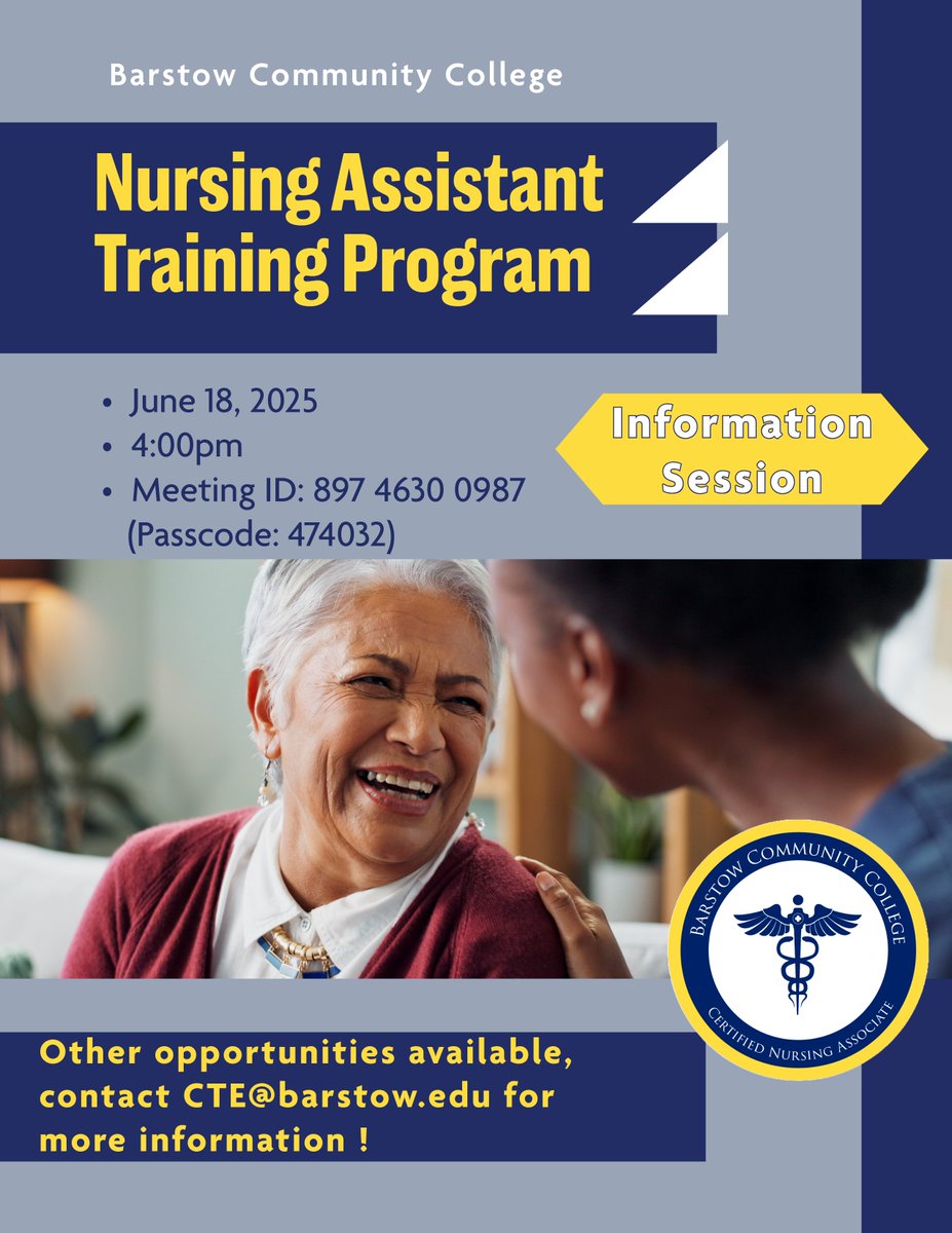 🌟 Happy National Certificated Nurse Assistant (CNA) Day! 🌟
Today, we honor the dedication, compassion, and essential care CNAs provide every day. 💙
 Looking to start your journey in healthcare? BCC’s Nursing Assistant Training Program  is your first step!
  #CNAday
