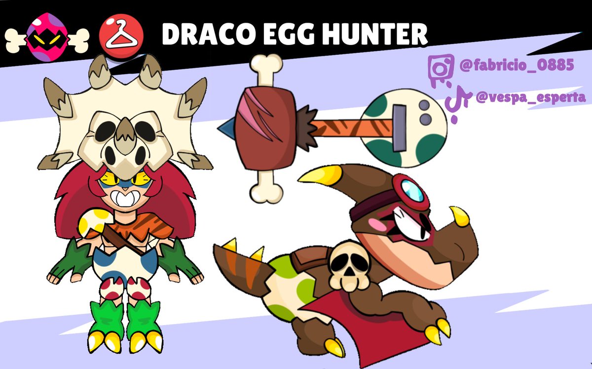 TesteK57653's tweet photo. DRACO EGG HUNTER!! 🦖🥚#brawlstars #conceptart #skinconceptbrawlstars #skinconcept https://t.co/6sptl6NfqB