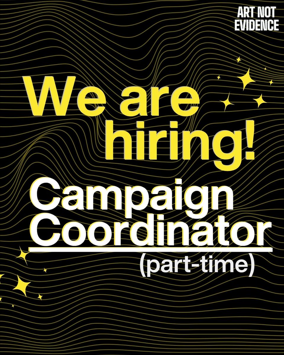artnotevidence's tweet image. ✨ WE'RE HIRING ✨
Campaign Coordinator (Part-time)
Deadline: Monday 23rd June
More details and apply here: docs.google.com/forms/d/e/1FAI…
