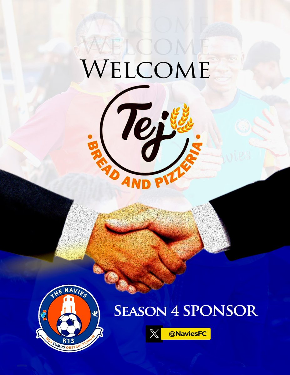 NAVIES_FC โฝ๏ธ (@naviesfc) on Twitter photo "BREAKING NEWS! ๐จ๐จ
We're thrilled to announce <a href="/tejbreadandpizz/">TEJ Bread and Pizzeria ๐ ๐</a> as our OFFICIAL SPONSORS for the rest of the season!
Get ready for a flavor explosion that'll fuel your passion for the game! ๐ฅ
Huge thanks to Tej Bread and Pizzera for partnering with us! ๐ค "BREAKING NEWS! ๐จ๐จ
We're thrilled to announce <a href="/tejbreadandpizz/">TEJ Bread and Pizzeria ๐ ๐</a> as our OFFICIAL SPONSORS for the rest of the season!
Get ready for a flavor explosion that'll fuel your passion for the game! ๐ฅ
Huge thanks to Tej Bread and Pizzera for partnering with us! ๐ค