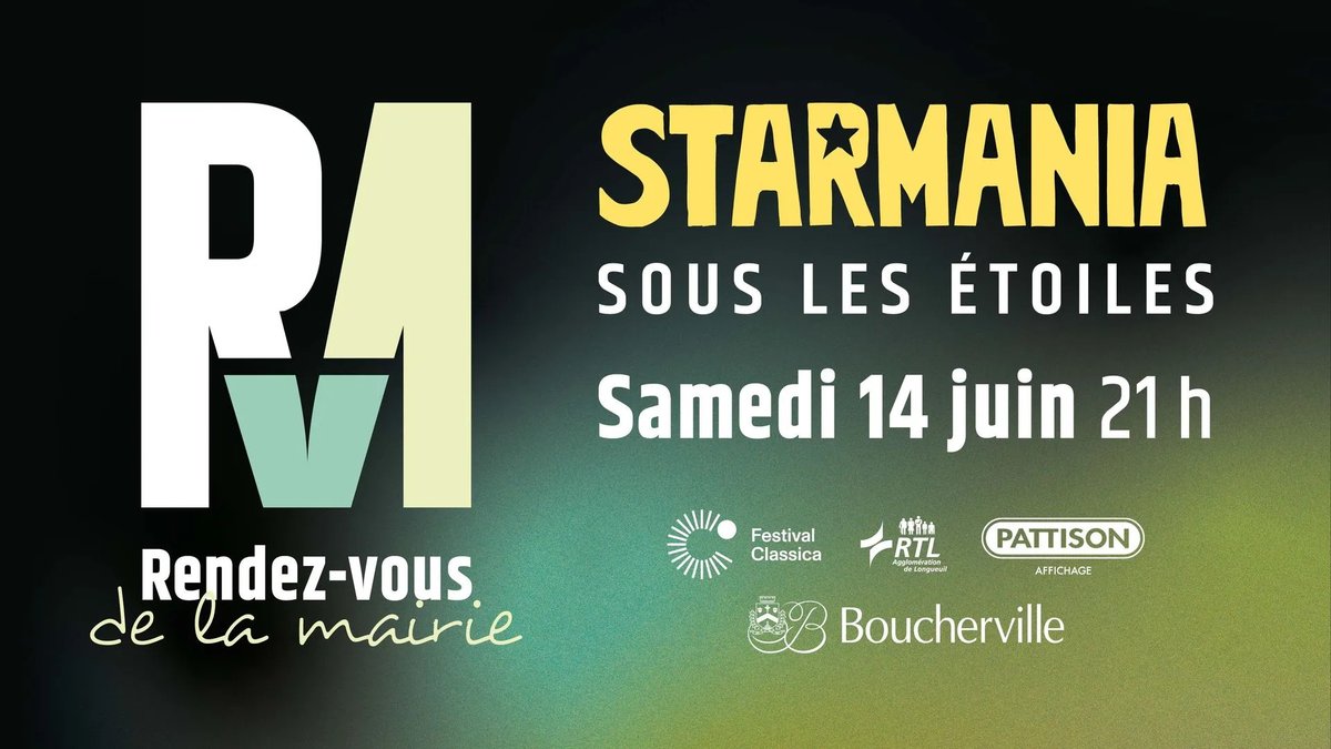 Rejoignez-nous pour Starmania sous les étoiles en version symphonique dirigée par Alain Trudel! 

📅Samedi 14 juin à 21h
📍Parc de la Rivière-aux-Pins, 551 ch. du Lac, Boucherville
🎟️Entrée gratuite | 90 min. | Sans entracte

Infos: festivalclassica.com/starmania-symp…