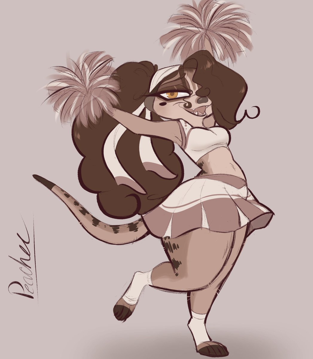 A sketch request of my Portia in a cheerleader outfit from one of my patrons
