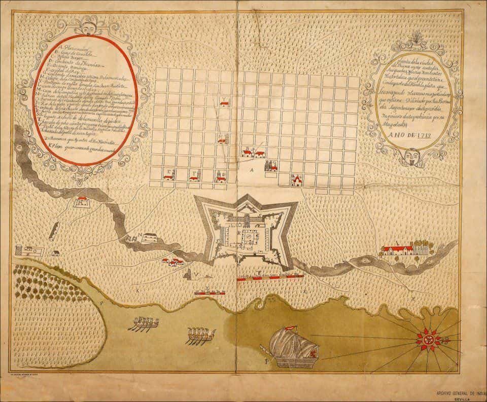 gomezilustra's tweet image. Un plano hecho a mano de Buenos Aires en 1713 // un plano hecho a mano de Buenos Aires 445 años después de haberse fundado