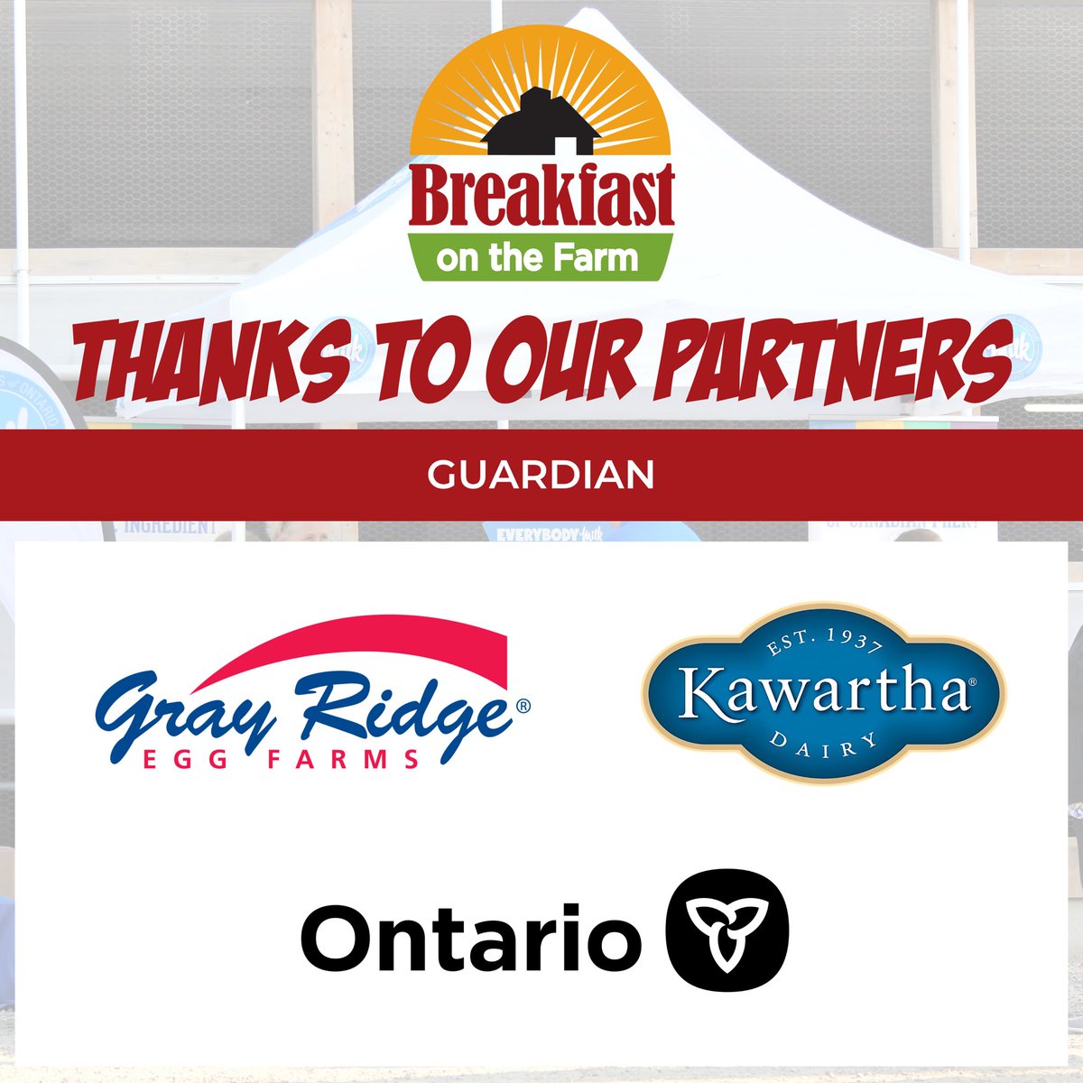 A heartfelt THANK YOU to our Guardian partners for your outstanding leadership and unwavering support of Breakfast on the Farm – Innerkip.  You are helping to create an experience where families connect with Ontario agriculture. Tickets🎟️ ow.ly/42aH50VRREn
#FarmBKFST