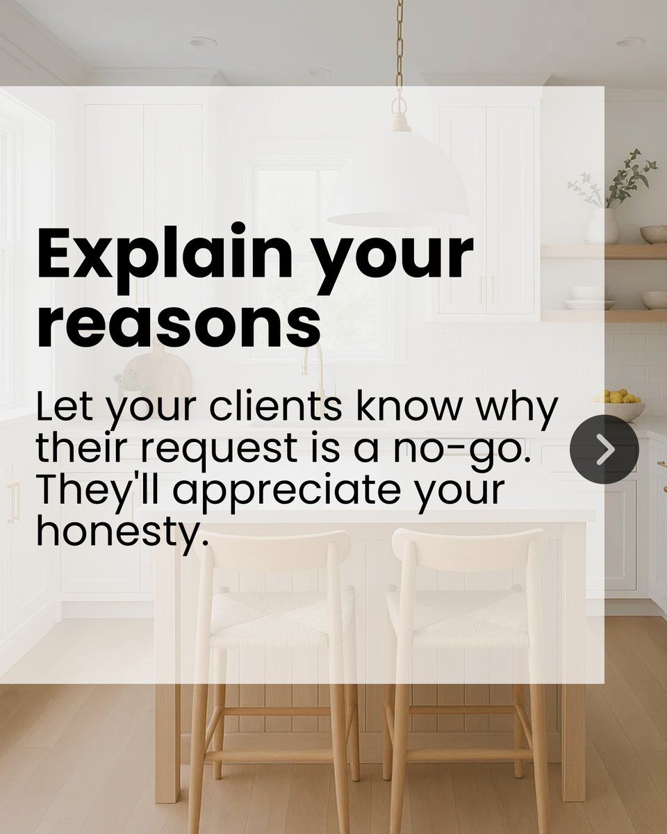 GetHomeWithJenn's tweet image. Ever feel stuck between a firm “no” and pleasing a client? 🚫 The power lies in clarity + empathy. Give reasons, suggest alternatives, &amp;amp; stay positive. Real estate pros, how do you handle pushy clients? Share your tips! #RealtorWisdom