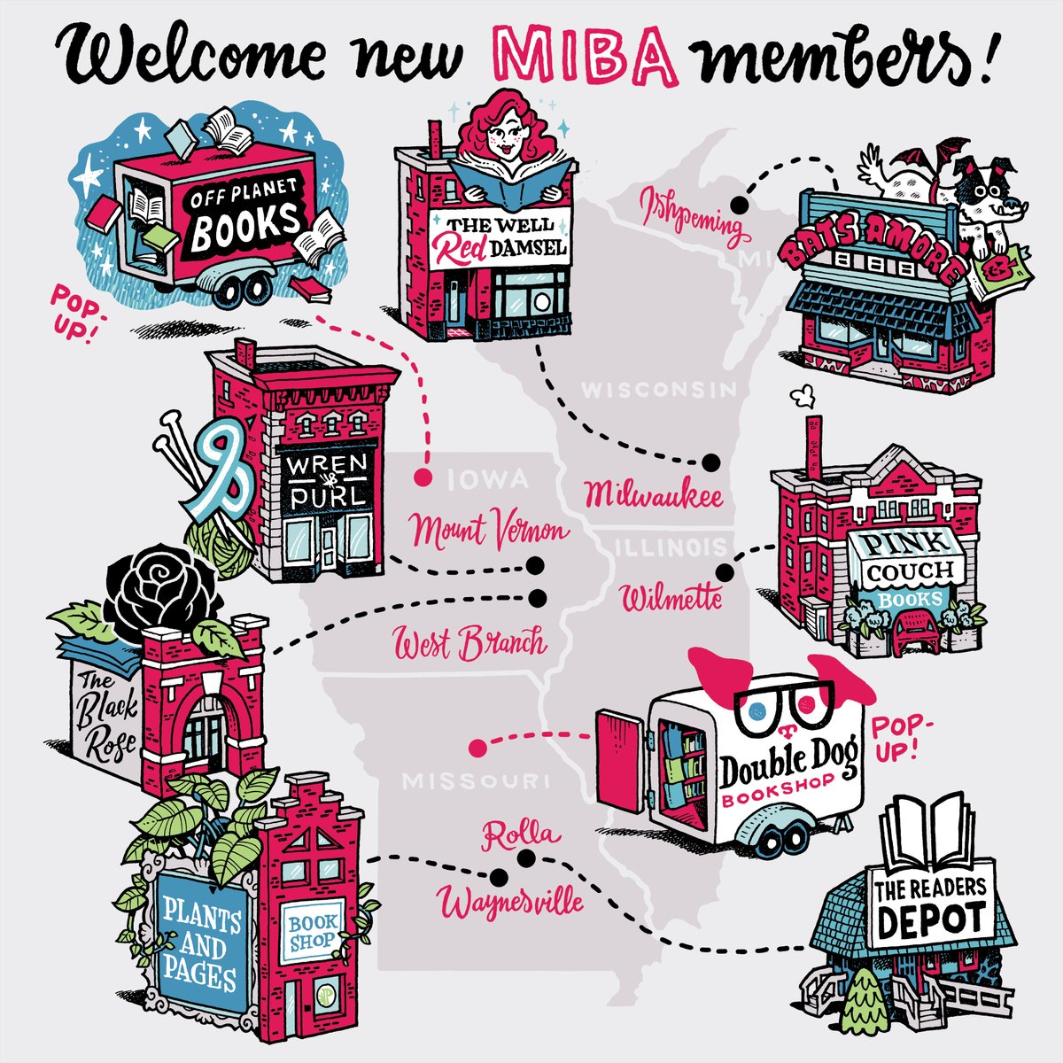 Welcome to the newest members of MIBA (@midwestbooks). 

Please go find them on IG &amp; FB and say hi! 👋

#booktwitter #bookstores