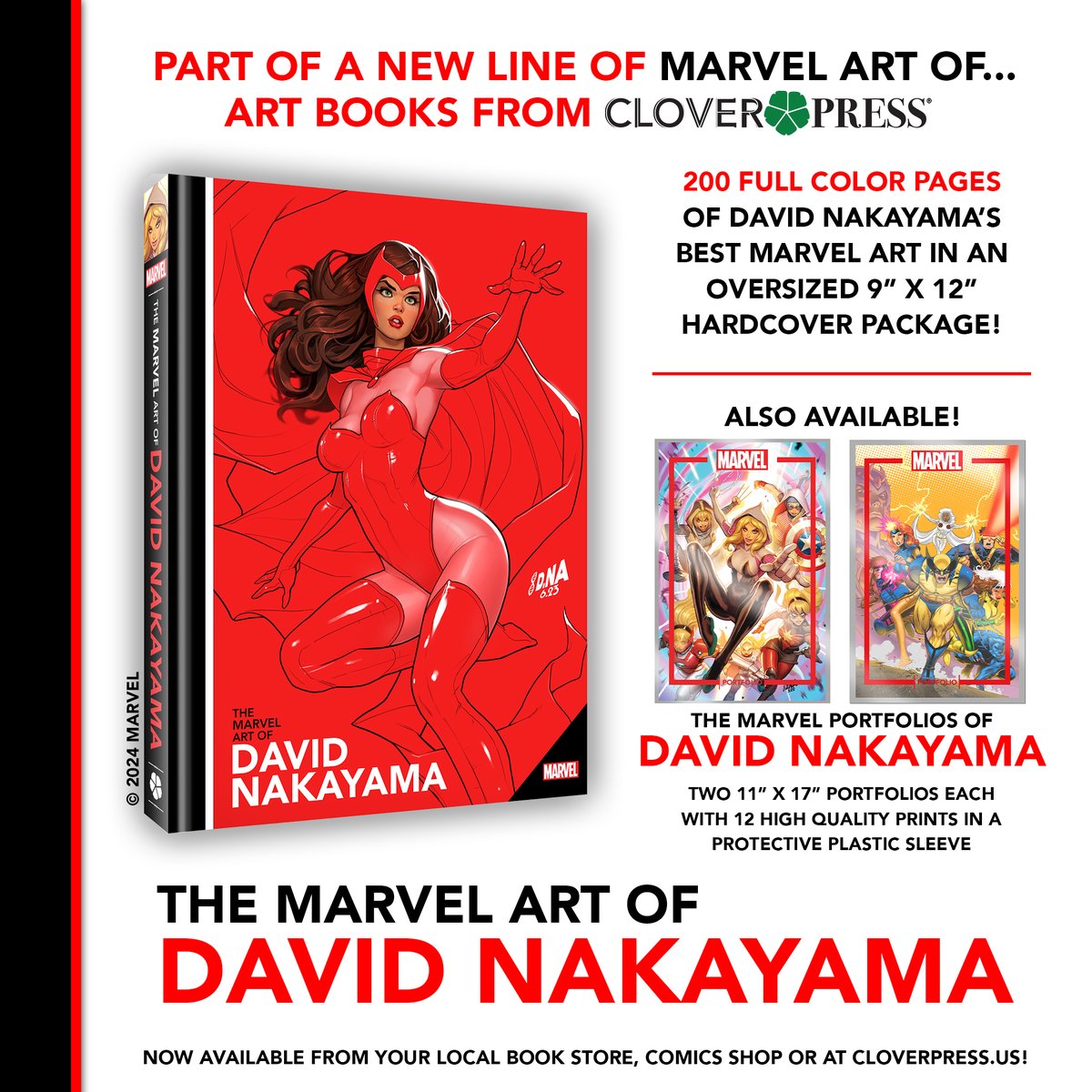 The Marvel Art of David Nakayama and the Marvel Portfolios of David Nakayama are available now at Cloverpress.us or wherever books are sold!