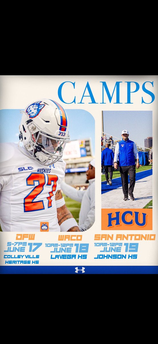 dcoleknows's tweet image. We are on the Search for future huskies all around the Great State of TEXAS! Sign up before it’s too Late!
huskyfbcamps.com