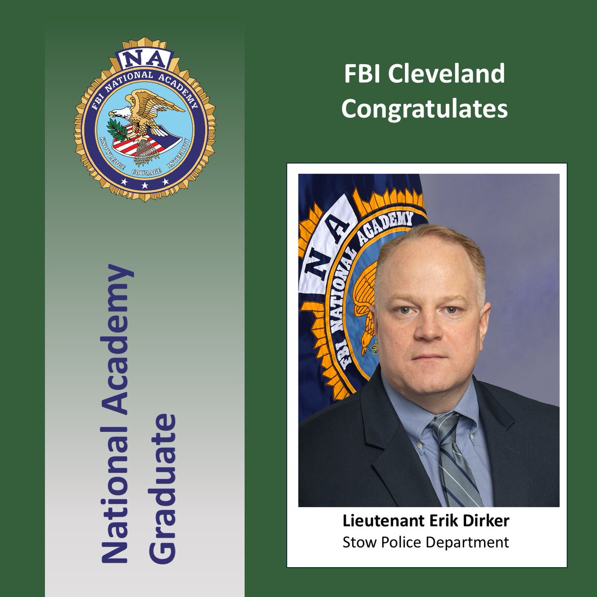 FBI Cleveland (@fbicleveland) on Twitter photo FBI Cleveland congratulates four outstanding Northern Ohio law enforcement leaders representing @wlbyhls_PD, @stowPD, <a href="/BeachwoodPolice/">Beachwood Police</a>, and <a href="/clvhtspolice/">Cleveland Hts Police</a> on their graduation from the FBI National Academy. FBI Cleveland congratulates four outstanding Northern Ohio law enforcement leaders representing @wlbyhls_PD, @stowPD, <a href="/BeachwoodPolice/">Beachwood Police</a>, and <a href="/clvhtspolice/">Cleveland Hts Police</a> on their graduation from the FBI National Academy.
