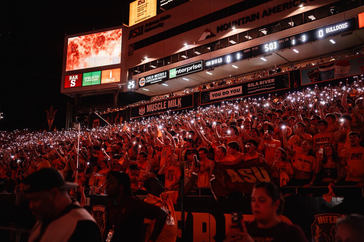 942 Crew (@942crew) on Twitter photo #ThrowbackThursday 🔱
September 7, 2024 - <a href="/ASUFootball/">Sun Devil Football</a> captured their first SEC win 🆚 Mississippi State!
It was also the first time in back-to-back weekends where we had 10,000+ students in the student section!
#ForksUp /// #ActivateTheValley #ThrowbackThursday 🔱
September 7, 2024 - <a href="/ASUFootball/">Sun Devil Football</a> captured their first SEC win 🆚 Mississippi State!
It was also the first time in back-to-back weekends where we had 10,000+ students in the student section!
#ForksUp /// #ActivateTheValley