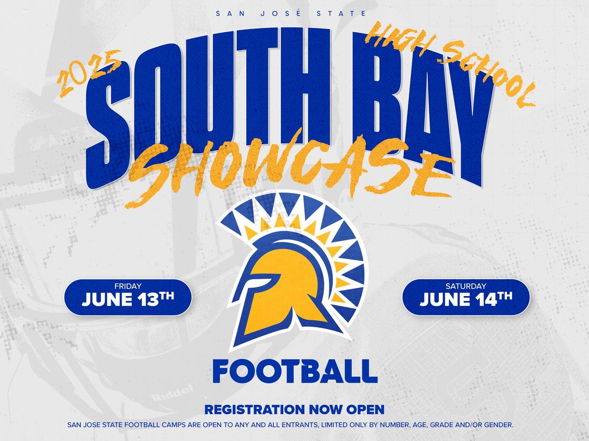 I will be attending <a href="/SanJoseStateFB/">San José State Football</a> Friday for a camp can’t wait!!!