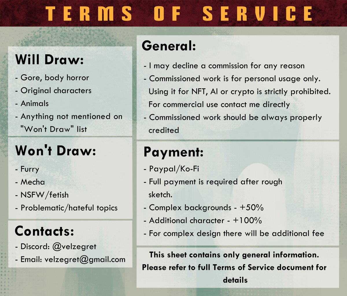 I'm opening cmms!!!
You can contact me through Discord or email (I won't receive messages from anywhere else). All contact info you can find below

Also link to a ToS document will be in the comment section. Please make sure to read it before ordering