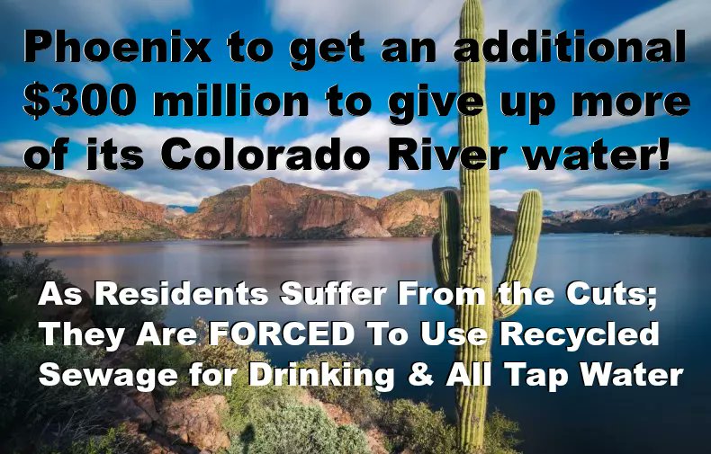 URGENT🚨🚨🚨🚨🚨🚨🚨🚨🚨🚨🚨🚨

Governor Hobbs (D-AZ) is selling Arizona's Colorado Water Rights for Millions &amp; Millions of dollars. Creating supply shortages for residents!

Who Will be Forced to Drink Recycled Sewage &amp; use it for all tap water - instead by 2028!

Article #1 ⤵️
