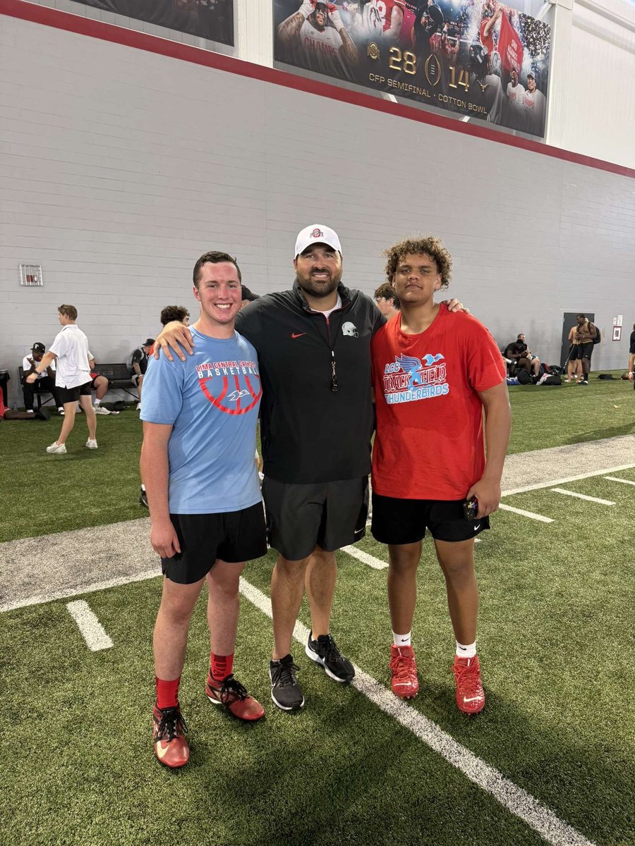 Dom_McKee (@dommckee74) on Twitter photo Had a great time at <a href="/OhioStateFB/">Ohio State Football</a> Thank you Coach <a href="/TylerBowen/">Tyler Bowen</a> and all the other coaches there for a great camp.
<a href="/CoachCookOL/">Kennedy Cook</a> <a href="/CoachIReed/">Issac Reed</a> <a href="/Baldauf_66/">Andrew Baldauf</a> Had a great time at <a href="/OhioStateFB/">Ohio State Football</a> Thank you Coach <a href="/TylerBowen/">Tyler Bowen</a> and all the other coaches there for a great camp.
<a href="/CoachCookOL/">Kennedy Cook</a> <a href="/CoachIReed/">Issac Reed</a> <a href="/Baldauf_66/">Andrew Baldauf</a>