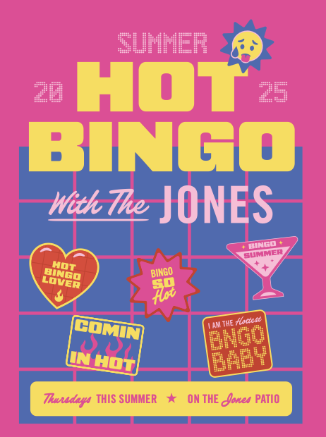 The Jones Assembly (@thejonesokc) on Twitter photo HOT BINGO IS BACK TONIGHT🔥
Games start at 8pm, patio is first come first served so come early to claim that patio power seat and crush some pre-bingo bites. 🍔
We’re bringing the heat with prizes from <a href="/Opolis_Clothing/">Opolis Clothing</a> and <a href="/ClubbySeltzers/">Clubby Seltzers</a>. 🏆 HOT BINGO IS BACK TONIGHT🔥
Games start at 8pm, patio is first come first served so come early to claim that patio power seat and crush some pre-bingo bites. 🍔
We’re bringing the heat with prizes from <a href="/Opolis_Clothing/">Opolis Clothing</a> and <a href="/ClubbySeltzers/">Clubby Seltzers</a>. 🏆