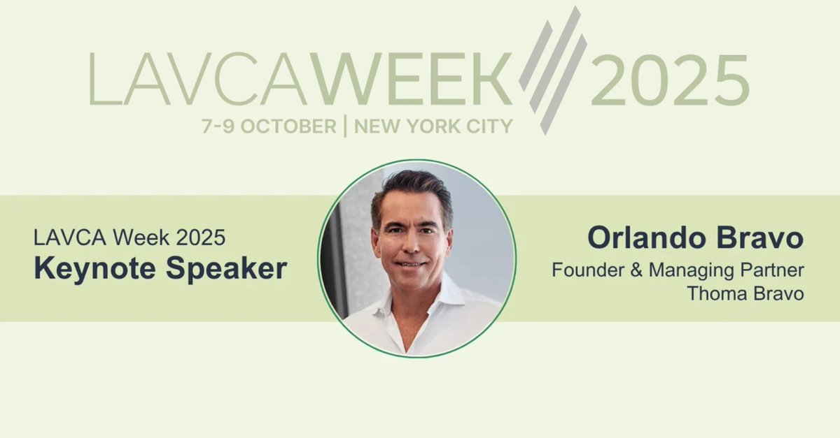 🚀 Registration is open for LAVCA Week 2025!

Join leading private capital investors from Latin America and beyond for curated discussions and private meetings. Featured keynote speaker this year includes Orlando Bravo of Thoma Bravo.

Register: hubs.la/Q03rTVqz0

#LatAm