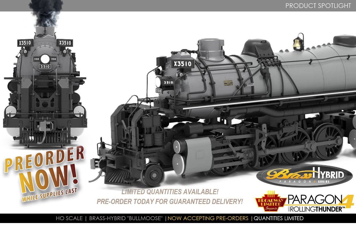 Switch Tower Hobbies (@switchtowerhob1) on Twitter photo TODAY'S PRODUCT SPOTLIGHT!
Introducing the famous Union Pacific Legendary "Bullmoose" in Ho Scale by <a href="/BLITrains/">Broadway Ltd Imports</a> are Highly Detailed and HOT and arriving winter 2025. Don't miss out! Get your order in today!
Pre-Order Today:
switchtowerhobbies.com/switchtowerhob… TODAY'S PRODUCT SPOTLIGHT!
Introducing the famous Union Pacific Legendary "Bullmoose" in Ho Scale by <a href="/BLITrains/">Broadway Ltd Imports</a> are Highly Detailed and HOT and arriving winter 2025. Don't miss out! Get your order in today!
Pre-Order Today:
switchtowerhobbies.com/switchtowerhob…