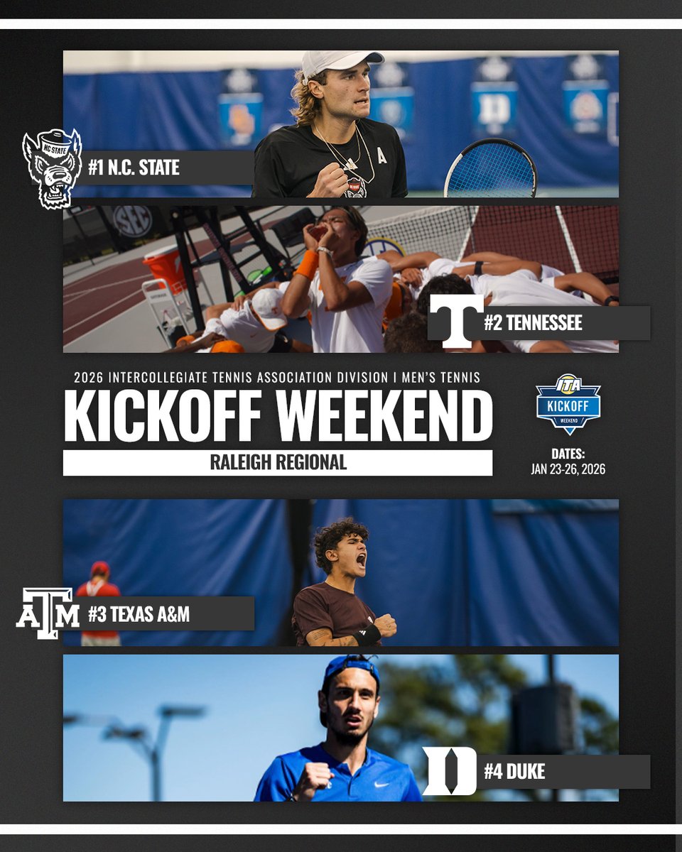 Headed to Raleigh! 🔥 

#WeAreCollegeTennis | #ITAKickoff