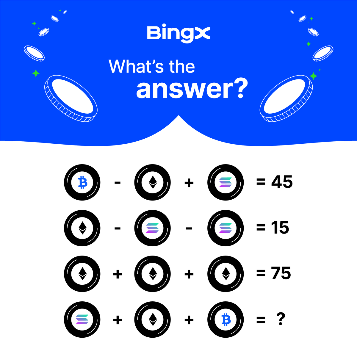 Time for #BingXQuiz. 

We're giving away 10 USDT to one correct answers. 🙂
 
To join:
Follow, like and RT 
Comment the answer 👇