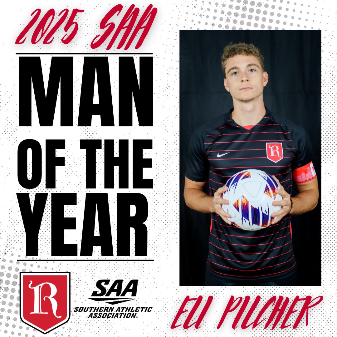 Rhodes Athletics (@rhodesathletics) on Twitter photo Rhodes senior Eli Pilcher has been named the 2025 SAA Man of the Year.
A standout defender, Scholar All-American, and SAAC President, Pilcher is being recognized for his leadership, academic success, athletic performance, and service to the community. <a href="/SAA_Sports/">SAA Sports</a> <a href="/RhodesCollege/">Rhodes College</a> Rhodes senior Eli Pilcher has been named the 2025 SAA Man of the Year.
A standout defender, Scholar All-American, and SAAC President, Pilcher is being recognized for his leadership, academic success, athletic performance, and service to the community. <a href="/SAA_Sports/">SAA Sports</a> <a href="/RhodesCollege/">Rhodes College</a>