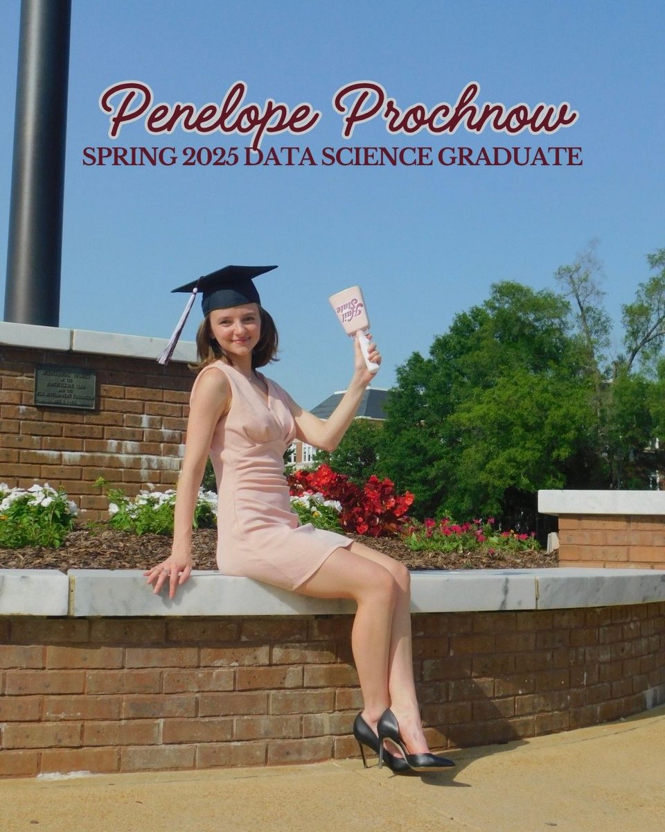 MsStateDataSci's tweet image. Please help us in congratulating another one of our Spring 25 Data Science Graduates, Penelope Prochnow!