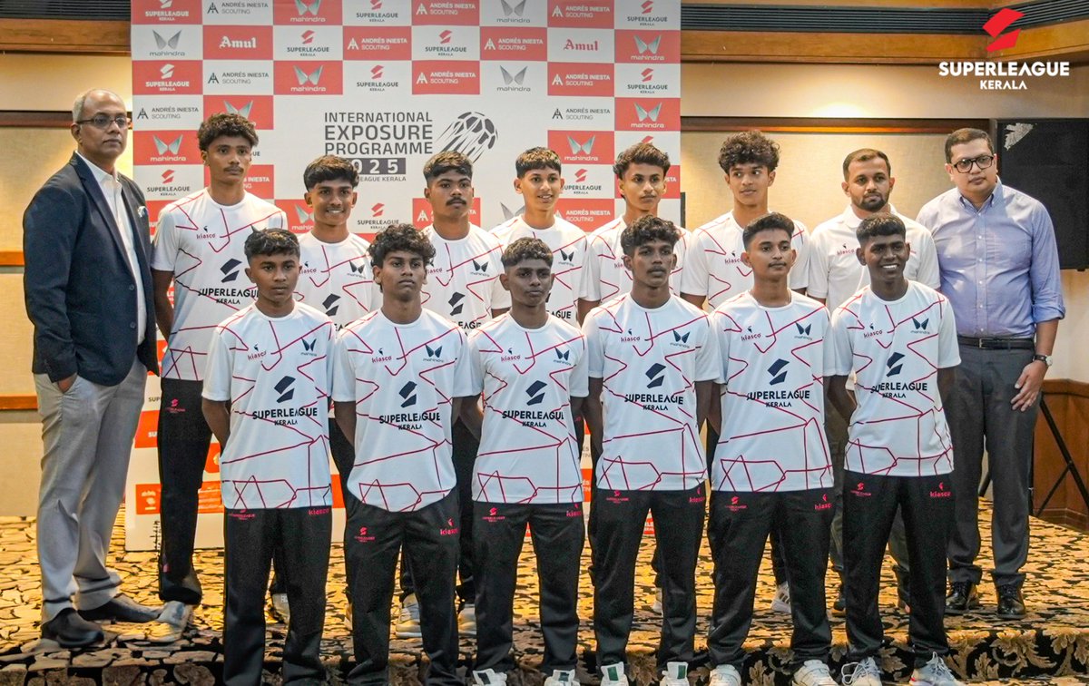 slk_kerala's tweet image. Our 12 future football stars, selected through the Andres Iniesta Scouting Program, along with their supportive parents, gathered for a special press meet before their departure to Villarreal Academy Malaysia!
The event was graced by Super League Kerala dignitaries and…