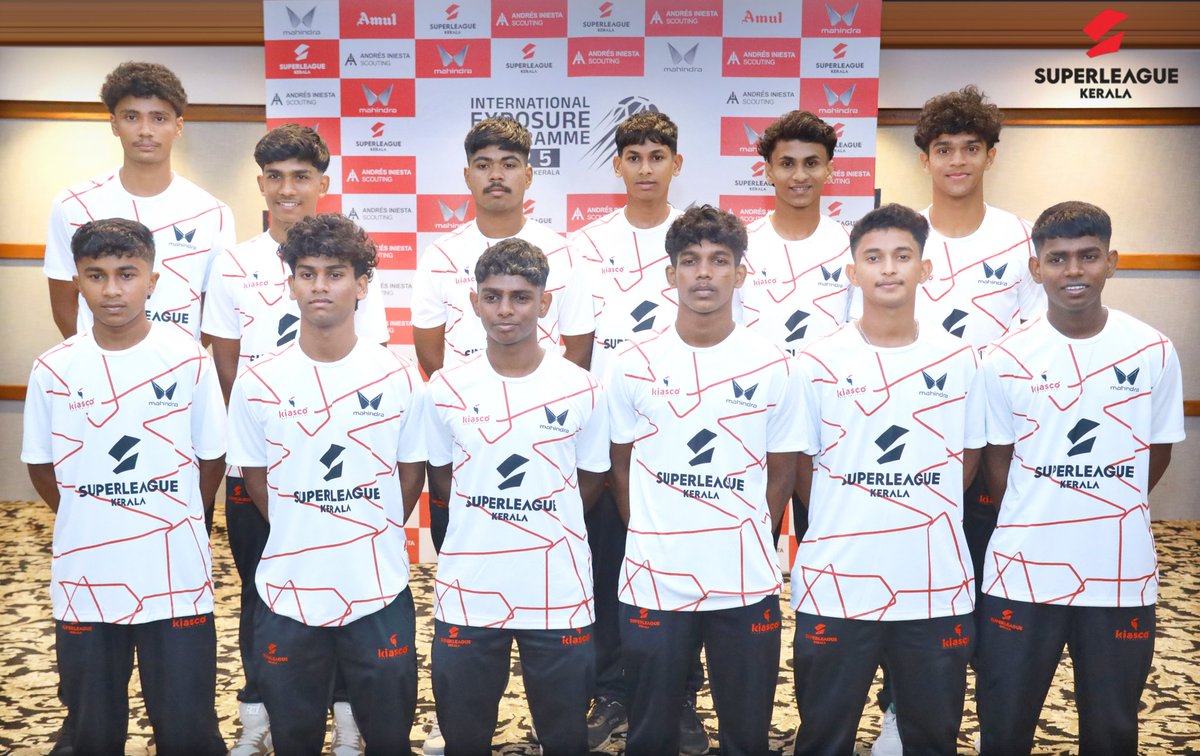 slk_kerala's tweet image. Our 12 future football stars, selected through the Andres Iniesta Scouting Program, along with their supportive parents, gathered for a special press meet before their departure to Villarreal Academy Malaysia!
The event was graced by Super League Kerala dignitaries and…