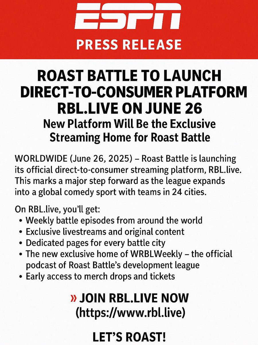 The joke writers platform 
rbl.live 
Launches June 26th