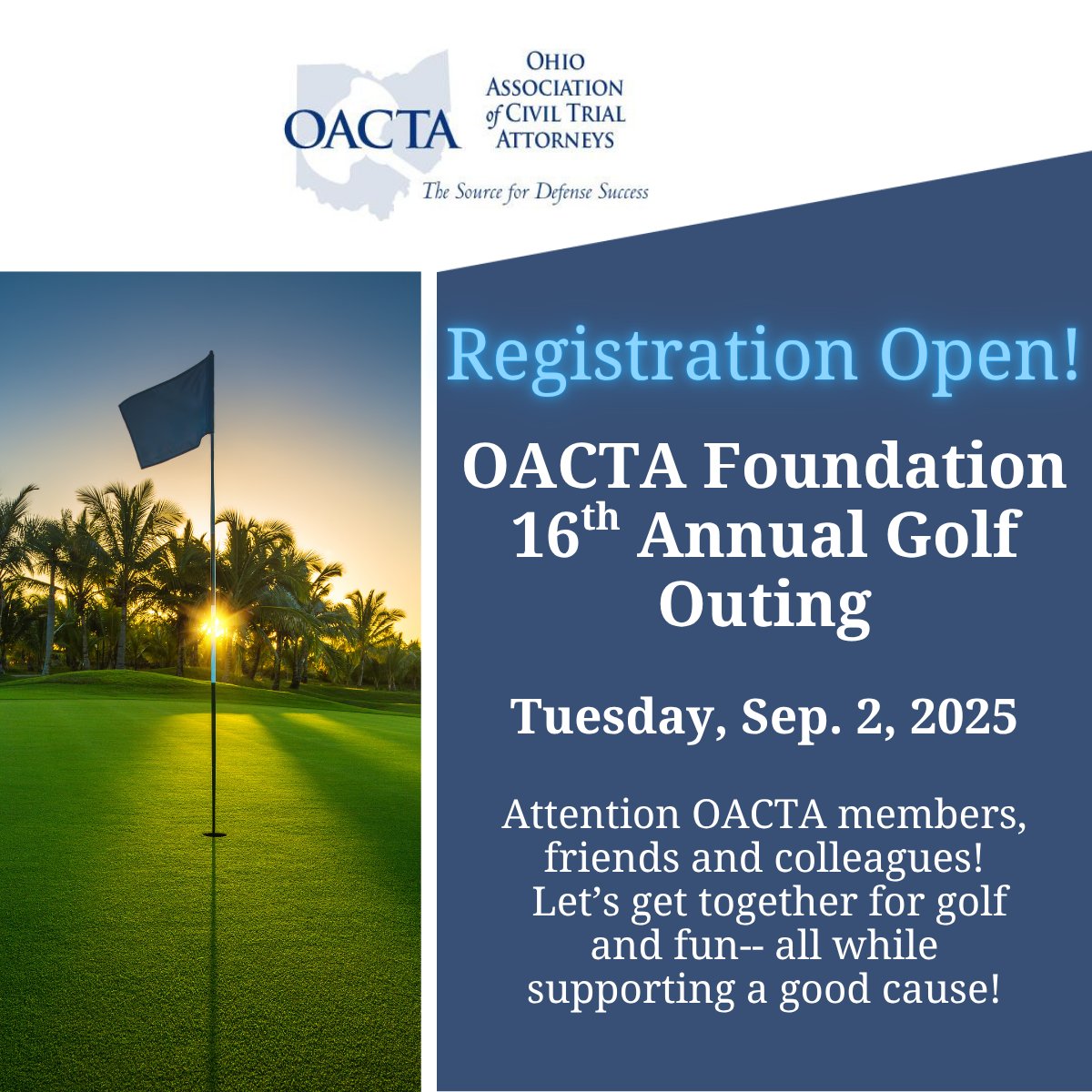 The 16th Annual Golf Outing is less than two months away &amp; registration is OPEN! ⛳ Join your #OACTA colleagues on Sep. 2 for a fun day of golf, networking and prizes for best play. This event directly supports the #OACTAScholarship Fund! oacta.memberclicks.net #OACTAGolfOuting