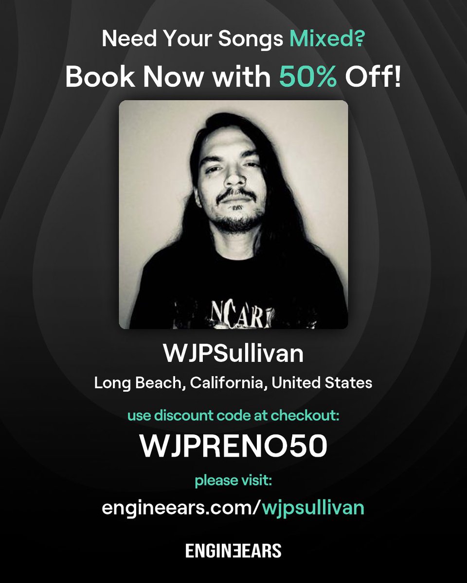 WJPSullivan's tweet photo. Tag someone who needs to finish their track and send it off for mixing!  

🚨 For the rest of the summer, get any of my services through @engineears for 50% off  🎛️

#musicproducer #mixengineer #lamixengineer #laproducer #kidcudi #selenagomez #songwriter #recordingengineer #akai https://t.co/78ea7iRZm0