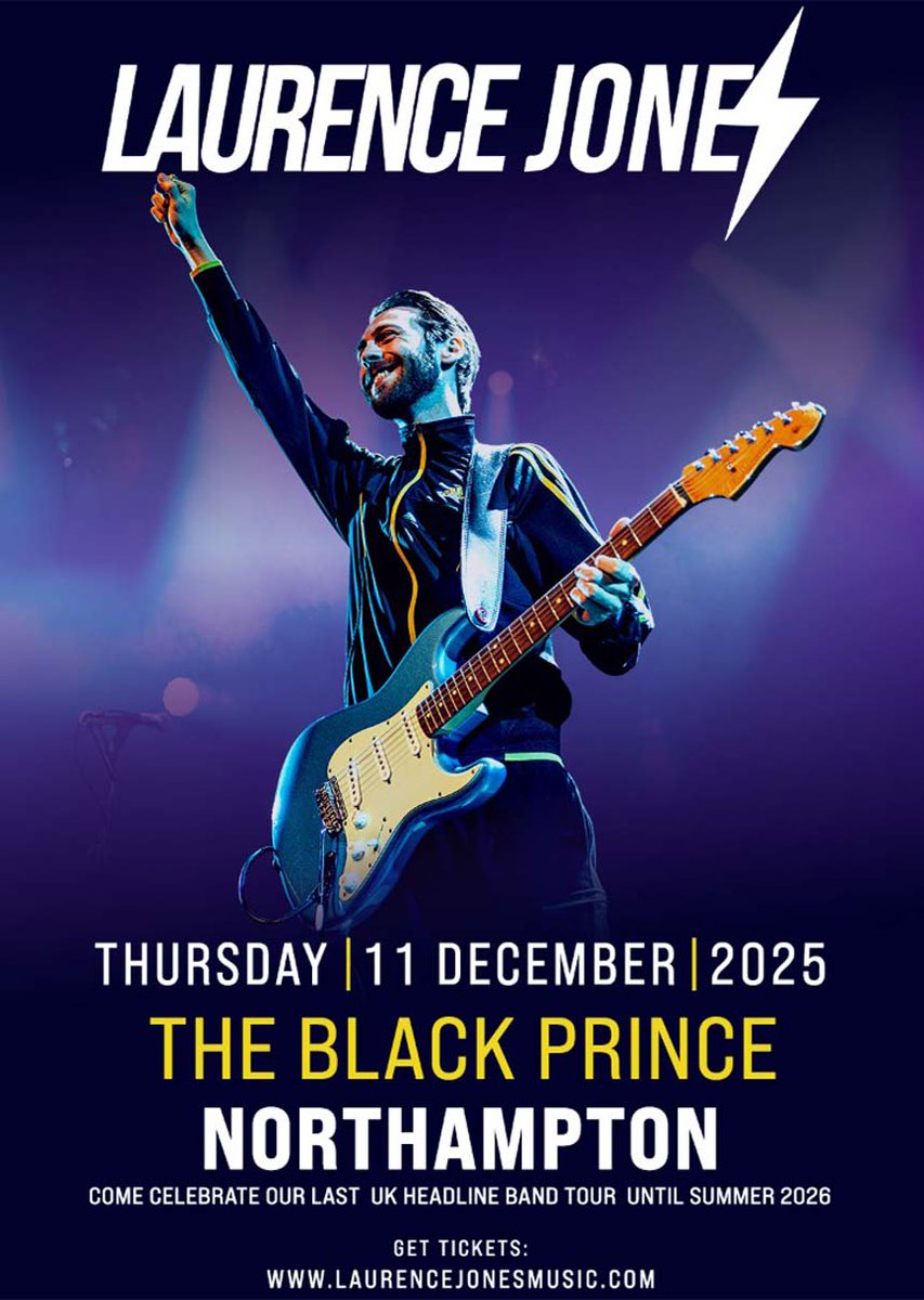 NEW SHOW: the award-winning and critically acclaimed blues rock guitarist <a href="/Laurencemusic/">Laurence Jones</a> - who achieved the #1 Blues album in the UK Charts with 'Bad Luck &amp; The Blues' - heads to Northampton's <a href="/blackprincenn/">The Black Prince</a> this December with his band

On sail now! skiddle.com/e/41110374