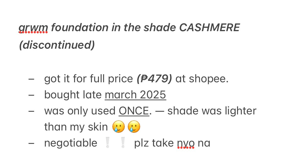 oeu7n's tweet photo. wts lfb ph  pre-loved makeup

grwm radiant skin luminous foundation 
shade: CASHMERE

₱300 ( negotiable )
see  4th  pic  for  more  info  ❕ https://t.co/mSvKNTAXek