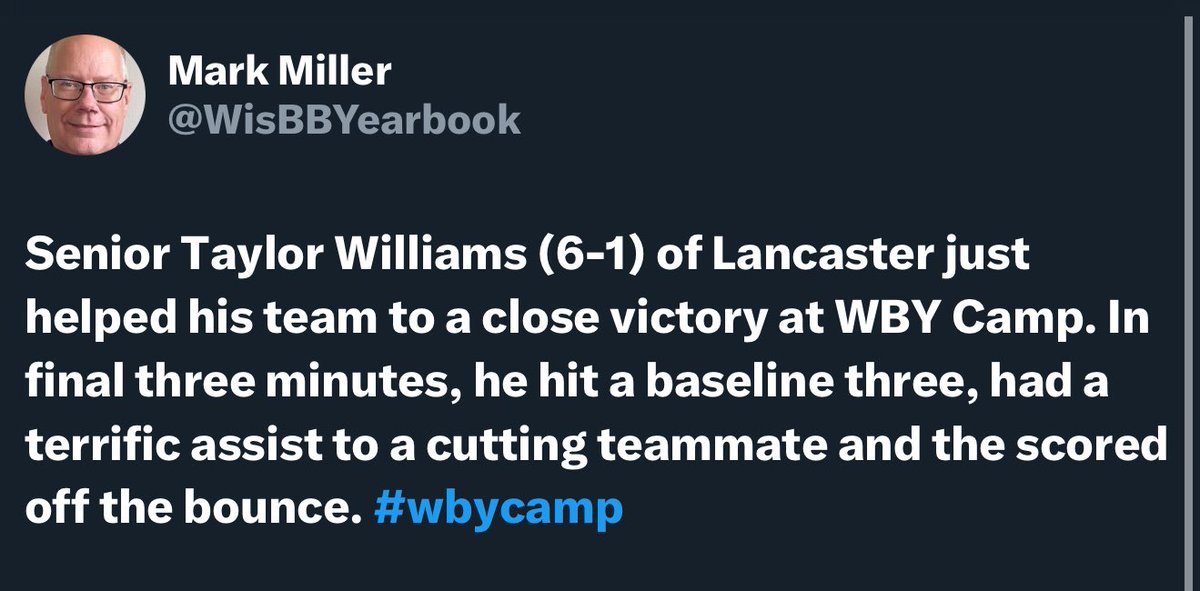 Write Ups from Viterbo Camp
Thank you Mark Miller and the Viterbo Staff for putting this camp on!
•Made All Hustle Team at Camp