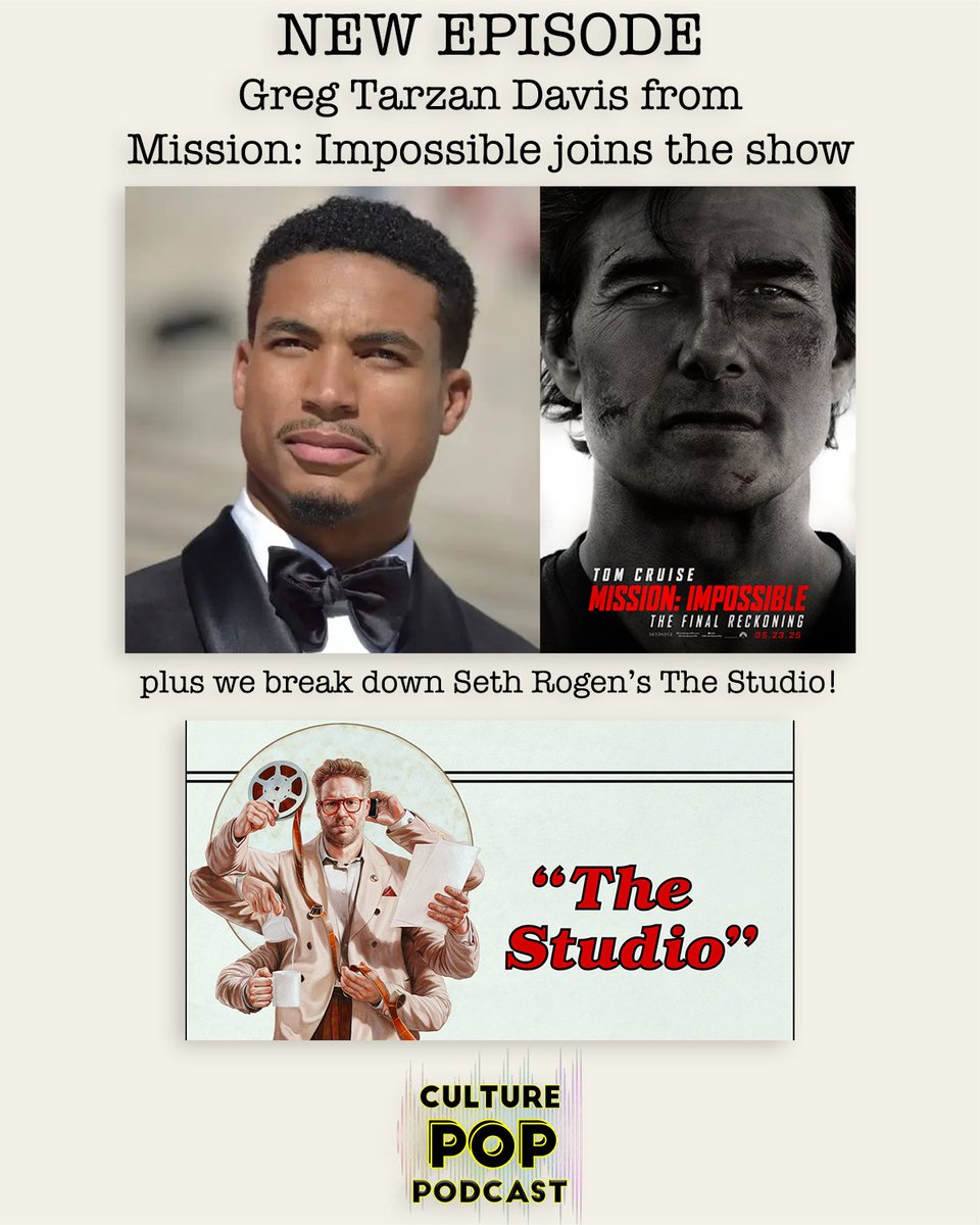 Steve Mason (@venicemase) on Twitter photo The best episode of Seth Rogen’s #TheStudio & <a href="/GregTarzanDavis/">Greg Tarzan Davis</a> from #MissionImpossible.
Listen to & watch the #CulturePopPodcast!
Spotify: spoti.fi/4l19vMf
Apple: apple.co/4jOXgBx
YouTube: youtu.be/IH1gQF1roRQ The best episode of Seth Rogen’s #TheStudio & <a href="/GregTarzanDavis/">Greg Tarzan Davis</a> from #MissionImpossible.
Listen to & watch the #CulturePopPodcast!
Spotify: spoti.fi/4l19vMf
Apple: apple.co/4jOXgBx
YouTube: youtu.be/IH1gQF1roRQ