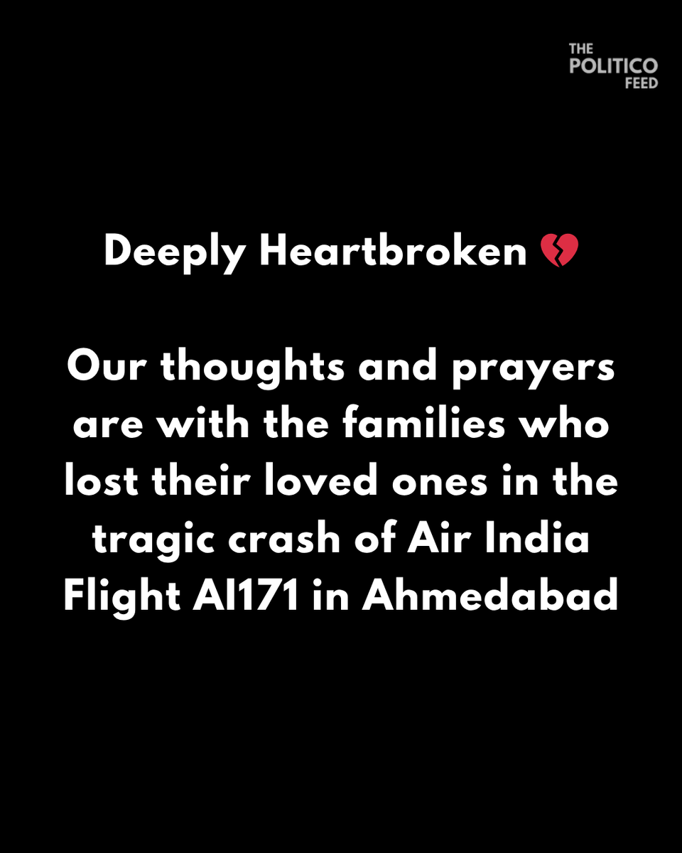 ThePoliticoFeed's tweet photo. 💔

#PlaneCrash #AhmedabadPlaneCrash #AirIndia https://t.co/wuUMLZ6aDb