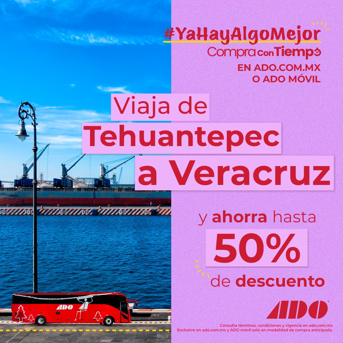 🌊 ¡Tehuantepec a Veracruz con descuentos de hasta 50%! 🎉 Compra con tiempo y asegura tu lugar al mejor precio. ¡No dejes pasar esta oportunidad y compra tus boletos de la mejor manera! 🚍💙

🔗 Haz clic y compra tus boletos de viaje ya: tinyurl.com/255q6pmm
#YaHayAlgoMejor