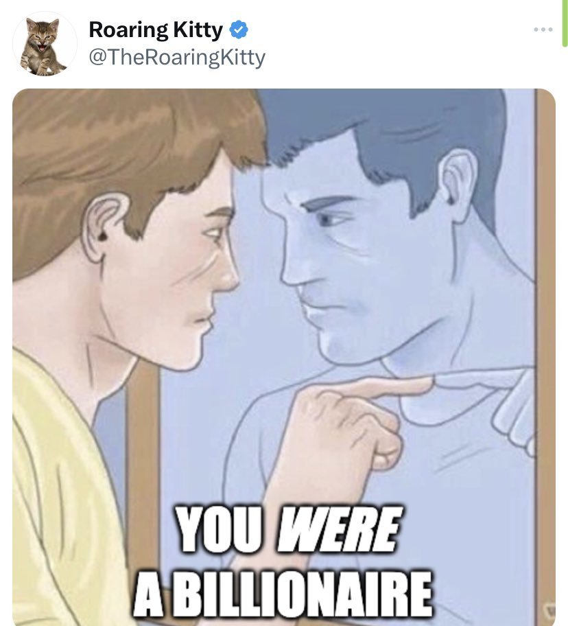 2a3dprint's tweet photo. RC's position dropped 250+ million since market open yesterday, and all I can think of is this @TheRoaringKitty meme. https://t.co/Q4rOT2ToJc