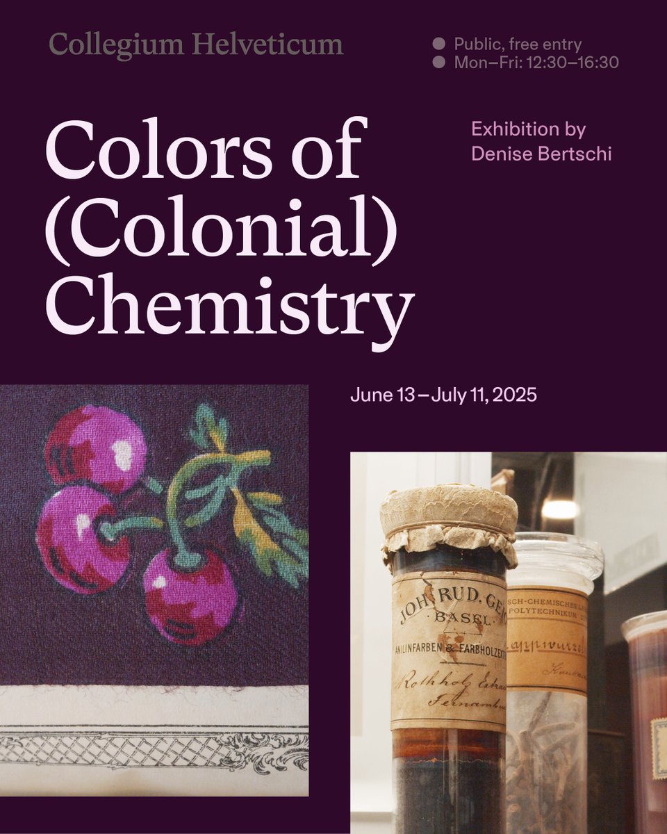 ETH_DCHAB's tweet image. Event tip: In her exhibition, Denise Bertschi explores the intertwined histories of dye chemistry and photographic chemistry, showcasing also exhibits from D-CHAB's collection! Join us for the vernissage on June 13, 18:00!