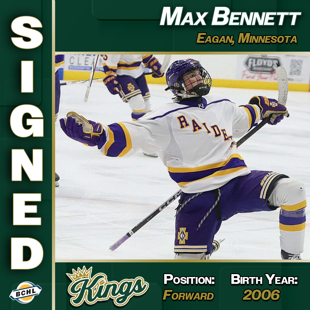 🚨New Signing Alert🚨

Max Bennett is on his way to Powell River for the upcoming season!

Details | powellriverkings.com/kings-add-max-…

#CrowntheKings👑