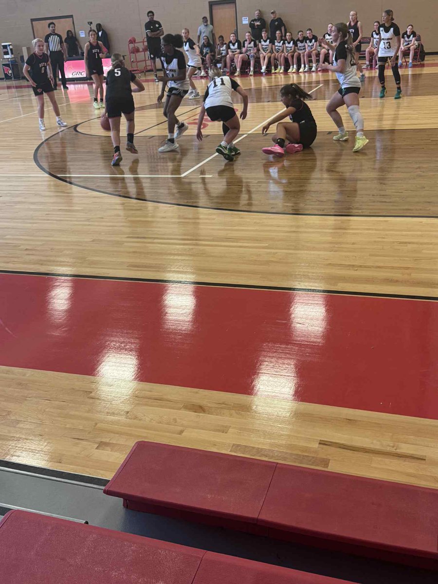 Addi Metz of <a href="/BathCountyHoops/">Bath County Basketball</a> comes up with the loose ball in the 1st half against a tough defensive Dunbar team.